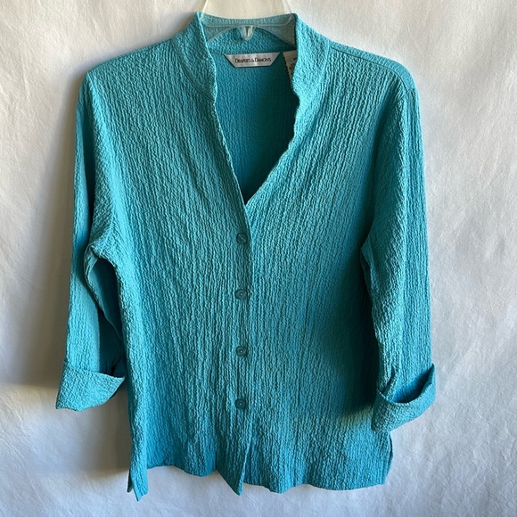 Draper’s & Damon’s Jackets & Blazers - Draper’s & Damon’s turquoise/aqua shirt jacket, size M